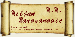 Miljan Marošanović vizit kartica